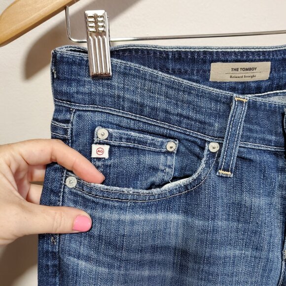 AG ADRIANO GOLDSCHMIED Tomboy Relaxed Straight Leg Jeans Low Rise Women 26 x 33" - Picture 2 of 14